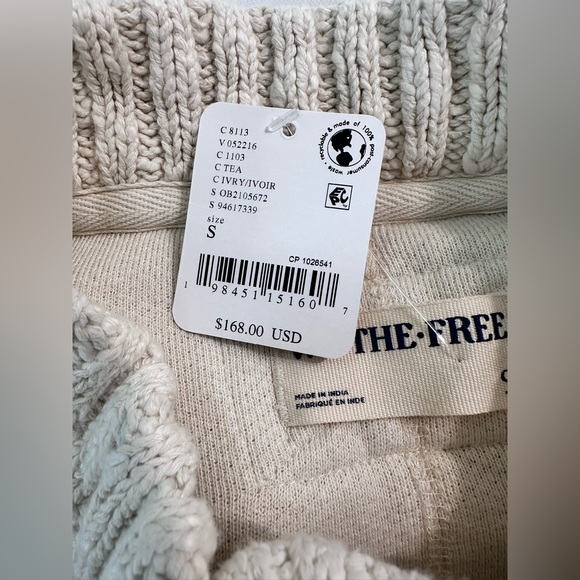 FREE PEOPLE We The Free Cute In This Cardigan Womens Size Small Ivory Chunky NWT - Picture 16 of 16